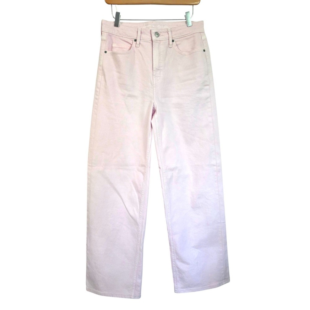 Old Navy Extra High Rise Wide Leg Jeans Pastel Pink Size 6 Women